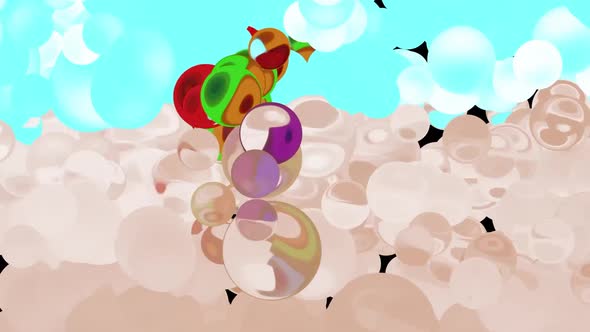 Rainbow Bubbles Joy Background Video 3D Rendering alt