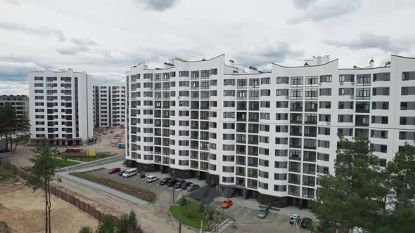 Aerial View of a Newly Modern MultiStorey Building in a Forest Area