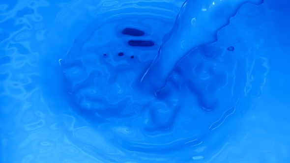 Pouring Blue Color Into Blue Color Swirl