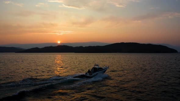 Boat at Sunset Lake Baikal 17 4k