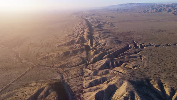 Aerial of the San Andreas Earthquake Fault near Los Angeles