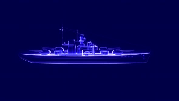 Battleship Hologram Rotating