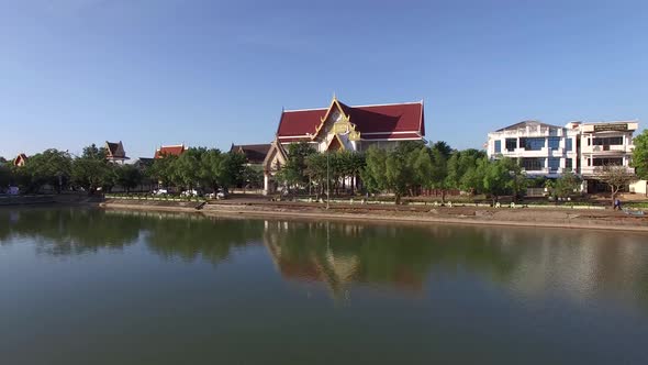 Aerial Shot of Sakonnakon Province, ThailandSakonnakon Lake, Landmark