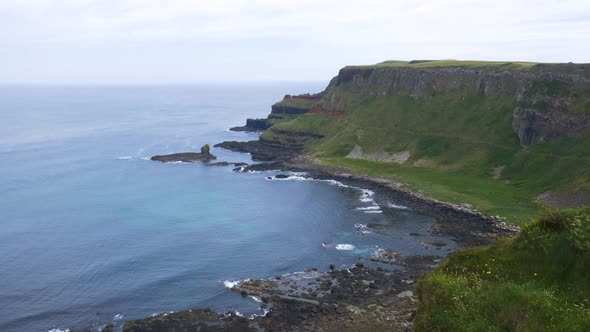 Picture perfect Giants causeway cliff Ireland wide shot