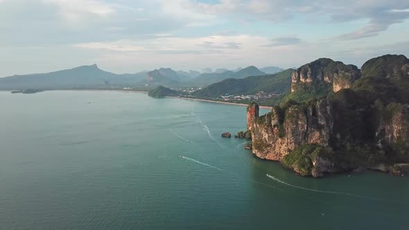 Aerial View of Tropical Lagoon, Railay, Thailand