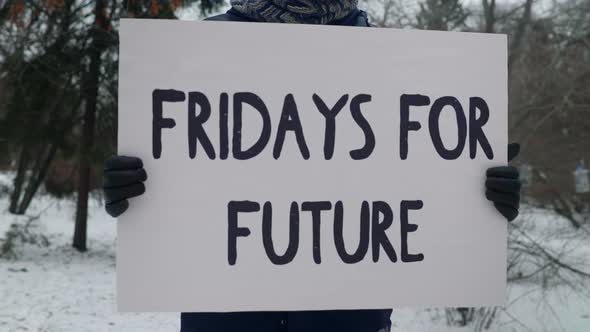 Fridays For Future Banner Demonstration To Protect Planet Earth Climate