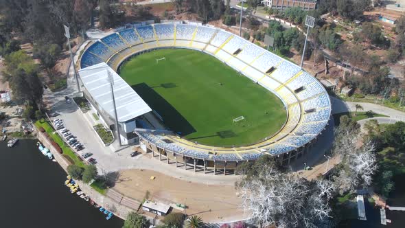 Football Stadium Sausalito Club Everton, Lagoon (Vina del Mar Chile) aerial view