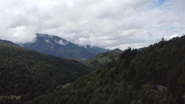 Scenic Area In Mountains, Aerial View