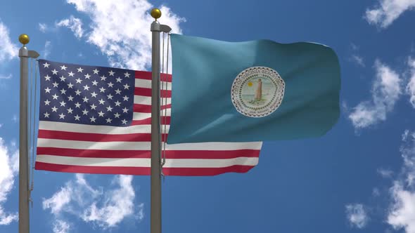 Usa Flag Vs Virginia Beach City Flag Virginia  On Flagpole