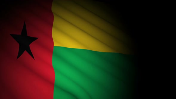 Guinea Bissau Flag Blowing in Wind