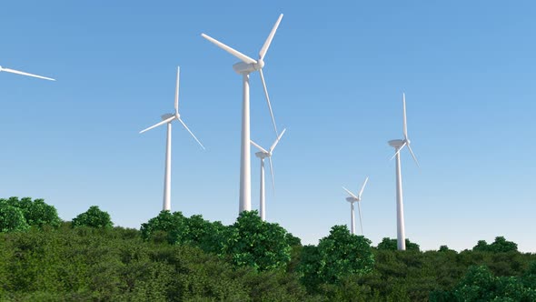 wind turbine generating clean renewable energy. alternative energy sources