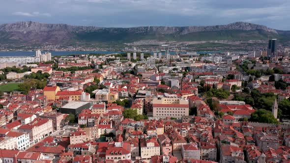 Aerial view over Split , Croatia.