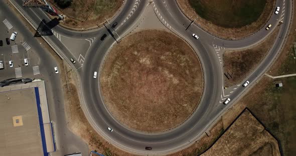 Top Down View of Transport Junction, Traffic Circle