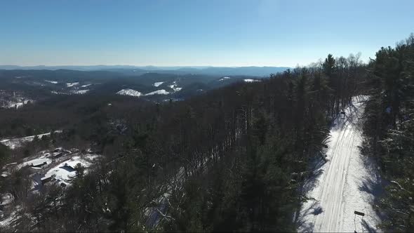 snow in the mountains