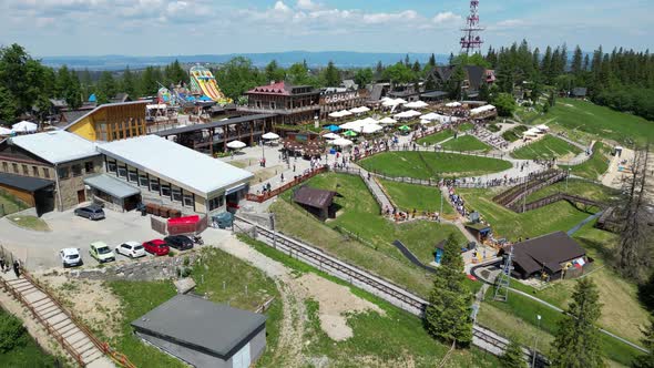 Upper station of Gubalowka funicular railway above Zakopane in Tatras, Poland