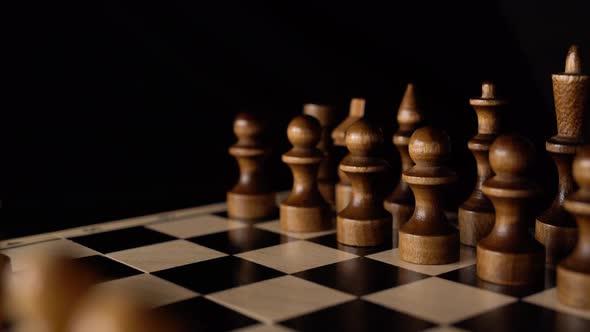 Closeup of Chess on a Black Background