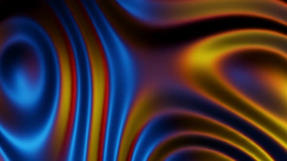 Abstract Animation Yellow Blue Wavy Smooth Wall
