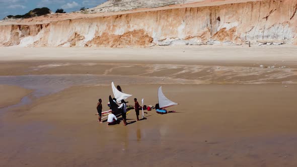 Desert landscape of Brazilian Northeast Beach at Ceara state