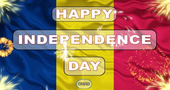 11 august Independence Day of the Republic of chad with flag