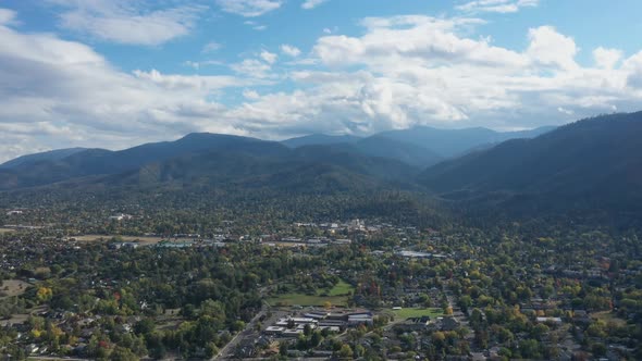 Beautiful view of the place Ashland in a slow motion cinematic shot of the natural background of the