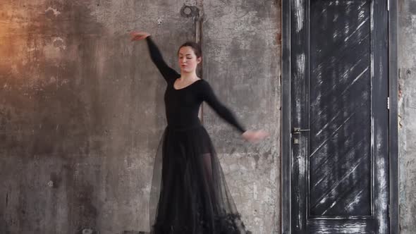 Beautiful Girls in a Dance Studio Alone