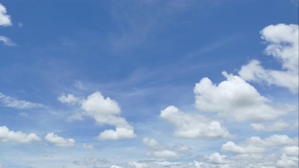 Timelapes Clouds moving on blue sky