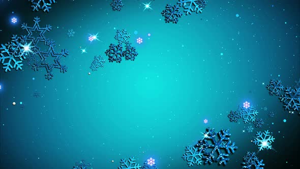 Glowing Snowflakes Loop Background 4K