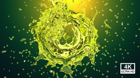 Circle Olive Oil Splash 4K alt