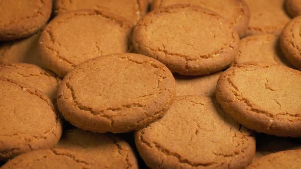 Plate Of Ginger Biscuits Rotating Slowly