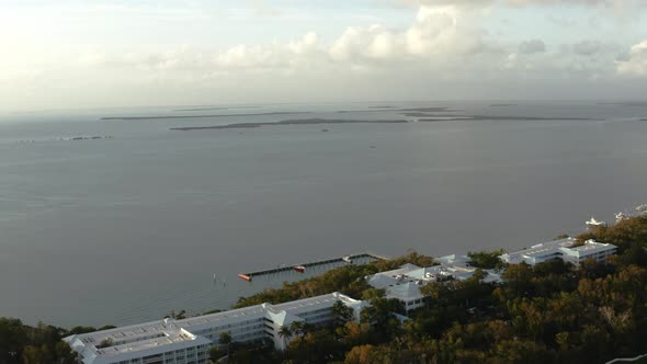 Aerial video of southern key largo at sunset