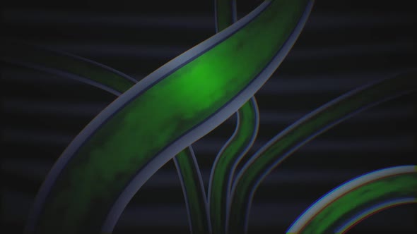 Green Liquid Gas Flowing Through Animated Tube - Abstract Experiment