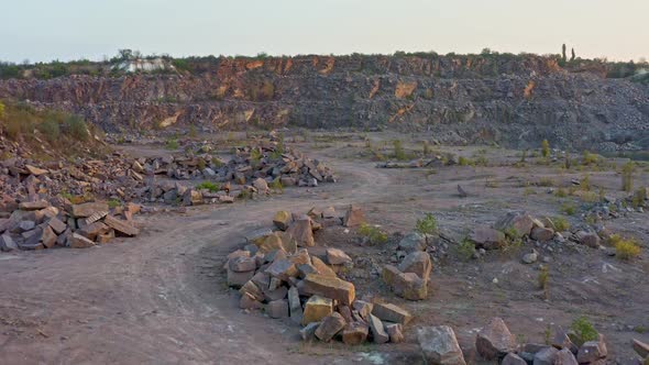 There Are Large Piles of Boulders on the Territory of the Mine