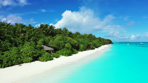 Daytime above abstract shot of a white sandy paradise beach and blue ocean background in best qualit