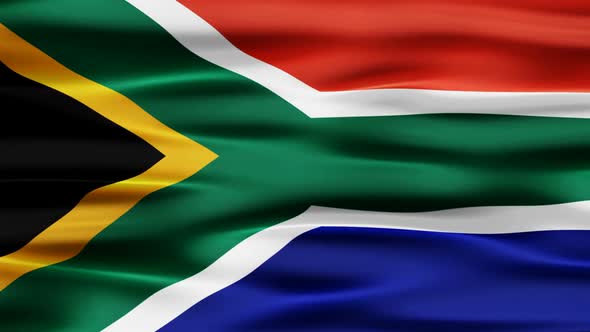 South Africa Flag Waving