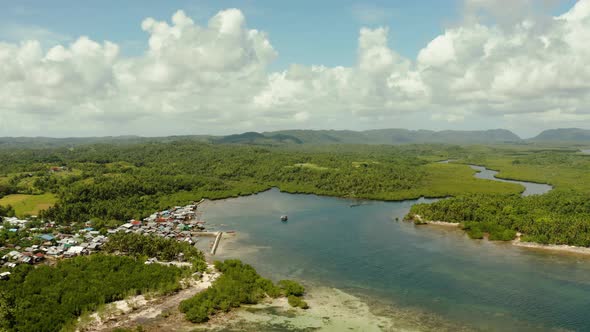 Aerial View The Town is in Mangroves