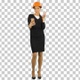 Young female architect in helmet taking, Alpha Channel - VideoHive Item for Sale