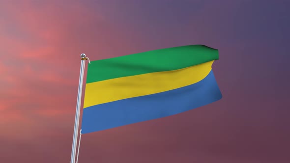 Flag Of Gabon Waving 4k