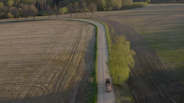 Flight Above Road