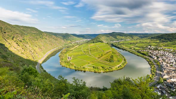 Moselle Riverbend Timelapse, Germany in 4K