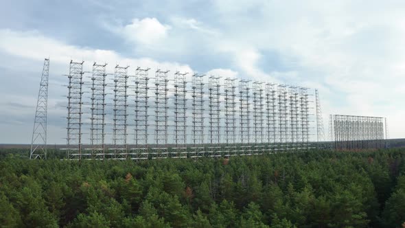 Aerial View of Duga Horizon Radar Systems in Chernobyl Ukraine