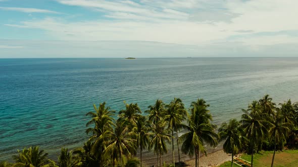 Tropical Landscape, Rice Fields and the Sea Camiguin, Philippines