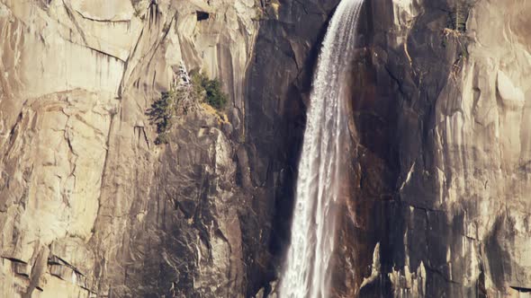 RED Camera Following Water Flow From Top to Down with Droplets of Water Yosemite