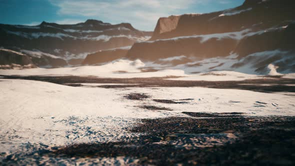 Rocks and Hills Under the Snow