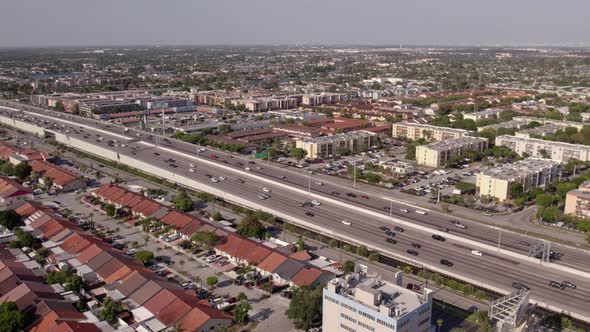 Aerial Drone Video Palmetto Expressway Miami Fl Usa