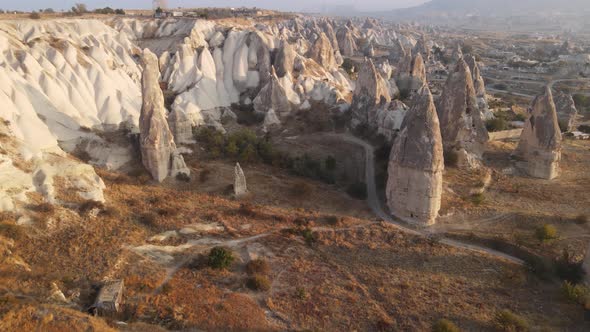 Cappadocia Landscape Aerial View. Turkey. Goreme National Park