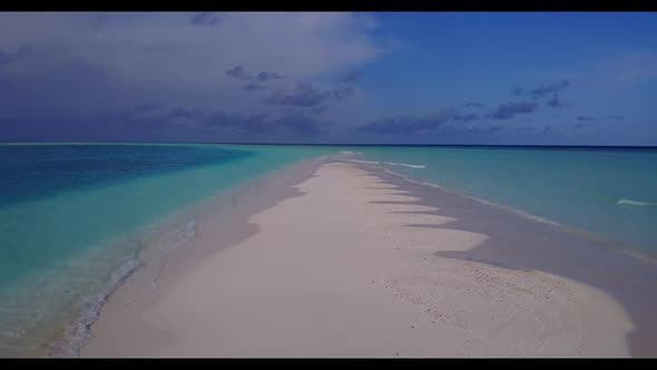 Aerial drone view panorama of perfect sea view beach holiday by aqua blue lagoon and white sandy bac