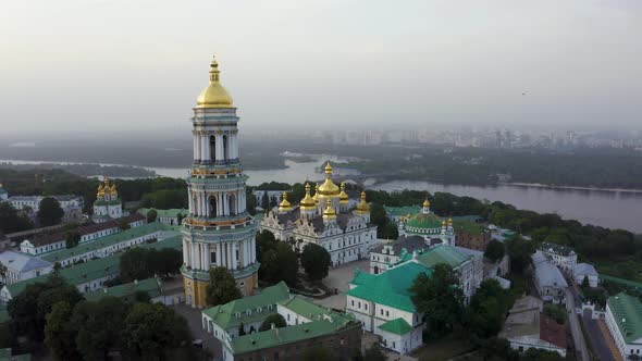 Magical Aerial View of the Kiev Pechersk Lavra Monastery