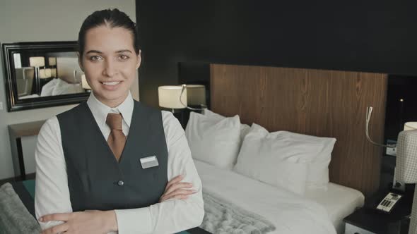 Portrait of Female Manager in Hotel Room