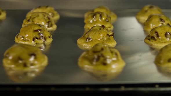 Time Lapse of Chocolate Chip Cookies Backing in An Oven