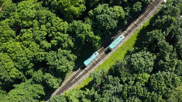 The Kiev funicular. Tram funicular railway.	